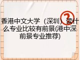 香港中文大学（深圳）读什么专业比较有前景(港中深前景专业推荐)