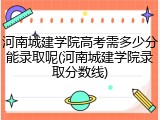 河南城建学院高考需多少分能录取呢(河南城建学院录取分数线)