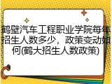 鹤壁汽车工程职业学院每年招生人数多少，政策变动如何(鹤大招生人数政策)