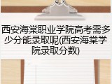 西安海棠职业学院高考需多少分能录取呢(西安海棠学院录取分数)