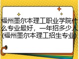 福州墨尔本理工职业学院什么专业最好，一年招多少人(福州墨尔本理工招生专业)