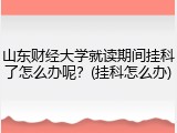 山东财经大学就读期间挂科了怎么办呢？(挂科怎么办)