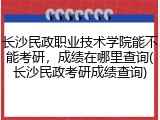 长沙民政职业技术学院能不能考研，成绩在哪里查询(长沙民政考研成绩查询)