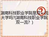 湖南科技职业学院是双一流大学吗?(湖南科技职业学院双一流？)