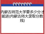 内蒙古师范大学要多少分才能进(内蒙古师大录取分数线)