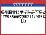福州职业技术学院是不是211或985高校(非211/985院校)