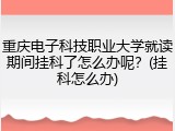 重庆电子科技职业大学就读期间挂科了怎么办呢？(挂科怎么办)