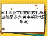 冀中职业学院的院校代码和邮编是多少(冀中学院代码邮编)