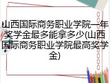山西国际商务职业学院一年奖学金最多能拿多少(山西国际商务职业学院最高奖学金)
