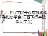 江西飞行学院开设有哪些奖学和助学金(江西飞行学院奖助学金)