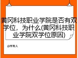 黄冈科技职业学院是否有双学位，为什么(黄冈科技职业学院双学位原因)