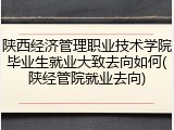 陕西经济管理职业技术学院毕业生就业大致去向如何(陕经管院就业去向)