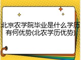 北京农学院毕业是什么学历有何优势(北农学历优势)