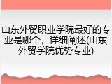 山东外贸职业学院最好的专业是哪个，详细阐述(山东外贸学院优势专业)