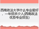 西南政法大学什么专业最好，一年招多少人(西南政法优势专业招生)