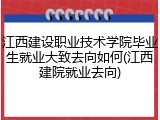 江西建设职业技术学院毕业生就业大致去向如何(江西建院就业去向)