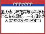 重庆幼儿师范高等专科学校什么专业最好，一年招多少人(幼专优势专业招生)