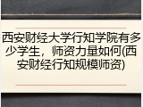 西安财经大学行知学院有多少学生，师资力量如何(西安财经行知规模师资)