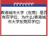 香港城市大学（东莞）是否有双学位，为什么(香港城市大学东莞双学位)