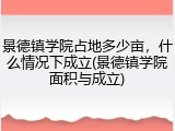 景德镇学院占地多少亩，什么情况下成立(景德镇学院面积与成立)