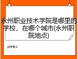 永州职业技术学院是哪里的学校，在哪个城市(永州职院地点)
