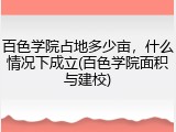 百色学院占地多少亩，什么情况下成立(百色学院面积与建校)