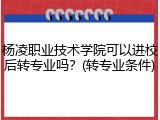 杨凌职业技术学院可以进校后转专业吗？(转专业条件)