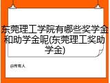 东莞理工学院有哪些奖学金和助学金呢(东莞理工奖助学金)