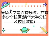 清华大学是否有分校，共有多少个校区(清华大学分校及校区数量)