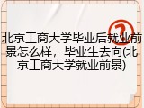 北京工商大学毕业后就业前景怎么样，毕业生去向(北京工商大学就业前景)