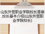 山东外贸职业学院校长是谁,校长基本介绍(山东外贸职业学院校长)