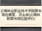 云南林业职业技术学院图书馆在哪里，怎么样(云南林职图书馆位置评价)