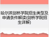 哈尔滨剑桥学院招生类型及申请条件解读(剑桥学院招生详解)