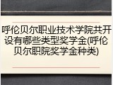 呼伦贝尔职业技术学院共开设有哪些类型奖学金(呼伦贝尔职院奖学金种类)