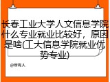 长春工业大学人文信息学院什么专业就业比较好，原因是啥(工大信息学院就业优势专业)