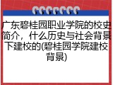 广东碧桂园职业学院的校史简介，什么历史与社会背景下建校的(碧桂园学院建校背景)