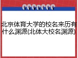 北京体育大学的校名来历有什么渊源(北体大校名渊源)