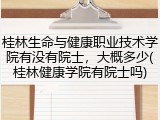 桂林生命与健康职业技术学院有没有院士，大概多少(桂林健康学院有院士吗)