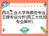 西北工业大学有哪些专业，王牌专业分析(西工大优势专业解析)