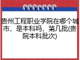 贵州工程职业学院在哪个城市，是本科吗，第几批(贵院本科批次)