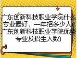 广东创新科技职业学院什么专业最好，一年招多少人(广东创新科技职业学院优势专业及招生人数)