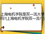 上海电机学院是双一流大学吗?(上海电机学院双一流？)