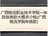 广西物流职业技术学院一年财政拨款大概多少钱(广西物流学院年拨款)