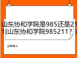山东协和学院是985还是211(山东协和学院985211？)