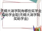 无锡太湖学院有哪些奖学金和助学金呢(无锡太湖学院奖助学金)