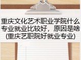重庆文化艺术职业学院什么专业就业比较好，原因是啥(重庆艺职院好就业专业)