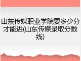 山东传媒职业学院要多少分才能进(山东传媒录取分数线)