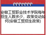 安徽工贸职业技术学院每年招生人数多少，政策变动如何(安徽工贸招生政策)