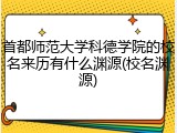 首都师范大学科德学院的校名来历有什么渊源(校名渊源)