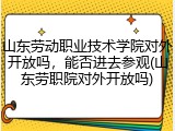 山东劳动职业技术学院对外开放吗，能否进去参观(山东劳职院对外开放吗)